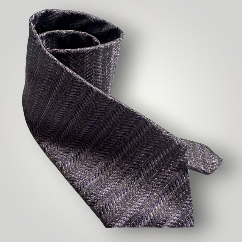 Innocenti TOM JAMES Silk Tie Striped 100% Silk Necktie Purple/Gray